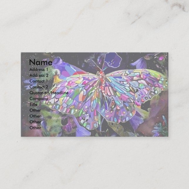 Secret Garden Butterfly Business Card (Front)
