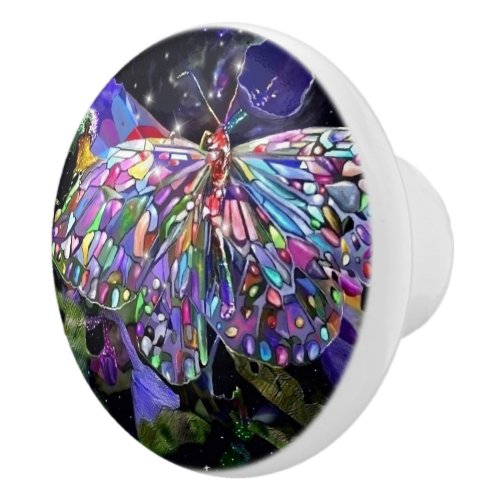 Secret Garden Butterfly Ceramic Knob