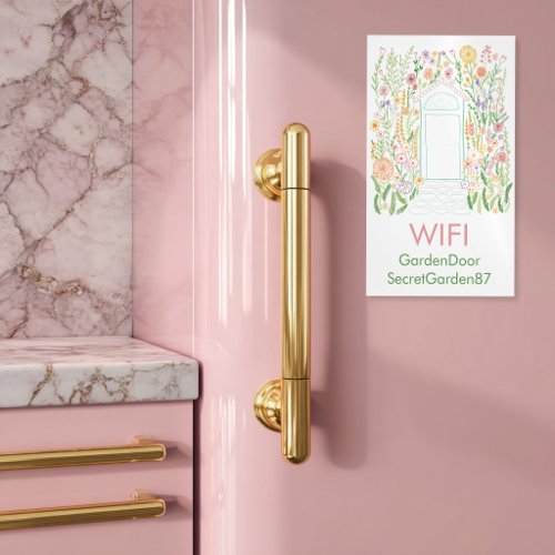 Secret Garden CUSTOM WIFI Password Vacation Rental Business Card Magnet