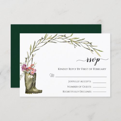 Secret Garden  Elegant Floral Greenery  RSVP Card