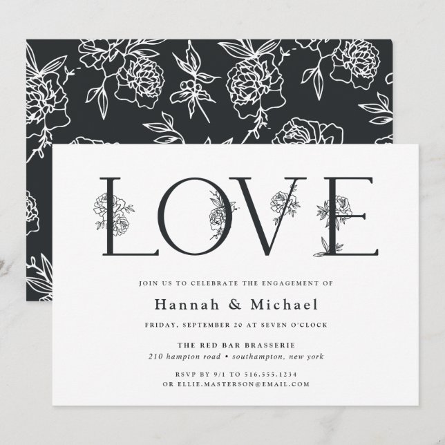 Secret Garden Engagement Party Invitation (Front/Back)