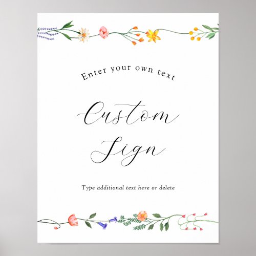 Secret Garden Floral Custom Text Sign