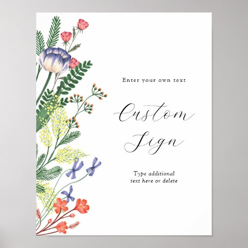 Secret Garden Floral Custom Text Sign