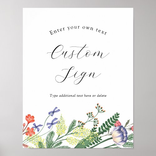 Secret Garden Floral Custom Text Sign