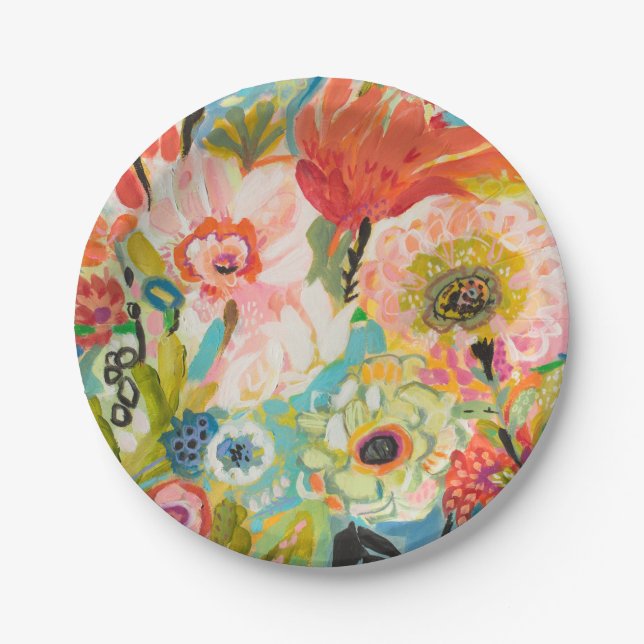 Secret Garden Floral III Paper Plates (Front)