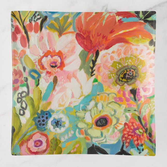 Secret Garden Floral III Trinket Tray (Front)