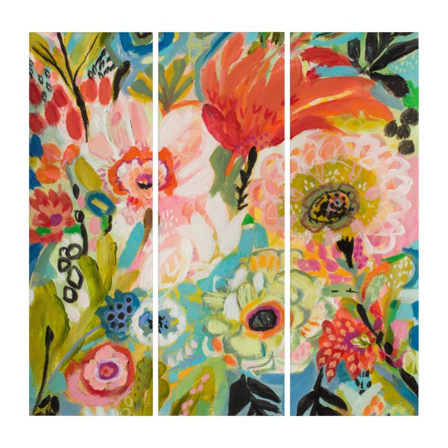 Secret Garden Floral III Triptych (Front)
