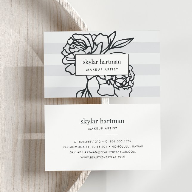 Secret Garden | Floral Stripe Business Card (Creator Uploaded)