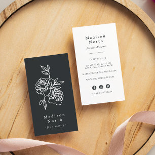 Secret Garden Floral Vertical Social Media Business Card