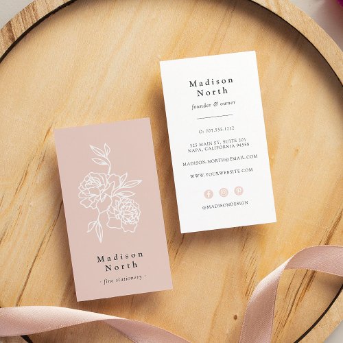 Secret Garden  Floral Vertical Social Media Business Card