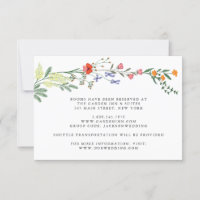 Secret Garden Floral Wedding Details Card