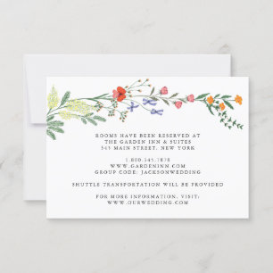 Secret Garden Floral Wedding Details Card
