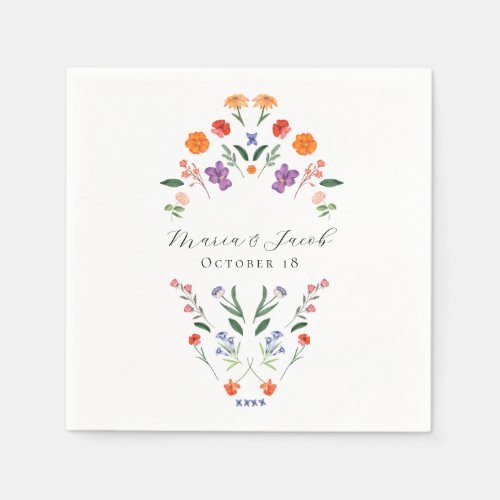 Secret Garden Floral Wedding Napkins