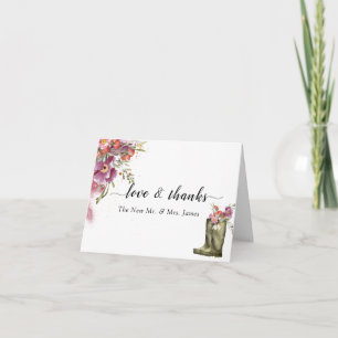 Secret Garden   Gold Confetti Elegant Floral  Letterpress Thank You Card