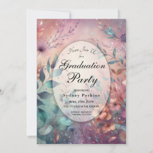 Secret Garden in Evening Glow Graduation Party Invitation
