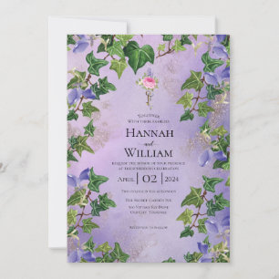 Secret Garden Lilac and Vines Wedding Invitation