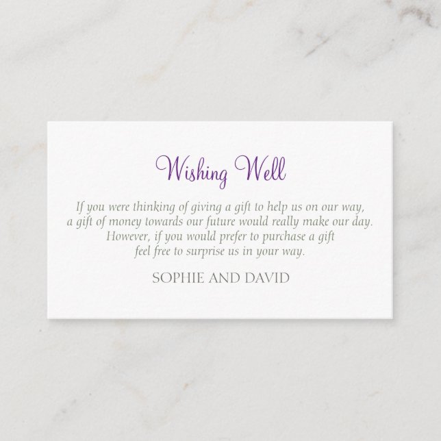 Secret Garden Lovebirds Wishing Well Wedding Enclosure Card (Front)