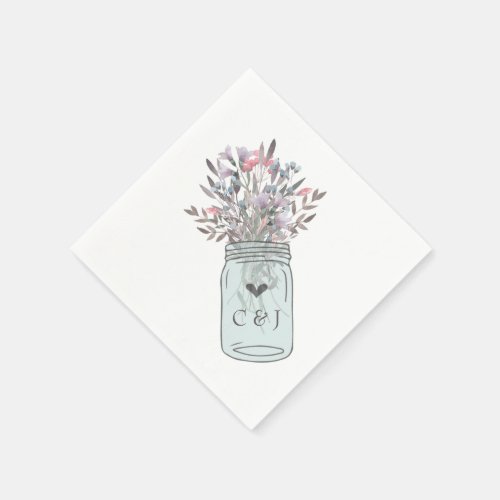 Secret Garden Mason Jar Custom Paper Napkins