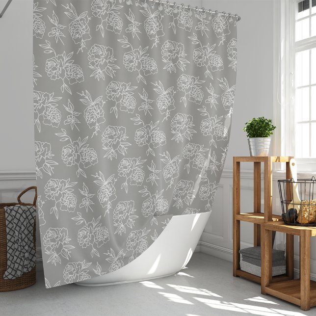 Secret Garden Modern Floral Pattern Shower Curtain (Creator Uploaded)