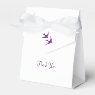 Secret Garden Purple Floral Lovebirds Wedding Favor Boxes