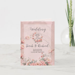 Secret Garden Romantic Peach Wedding Program