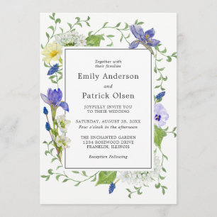 Secret Garden Rustic Boho Wildflowers Wedding Invitation
