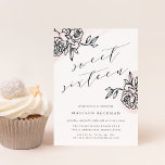 Secret Garden Sweet Sixteen Invitation<br><div class="desc">Simple and elegant sweet sixteen invitation features chic off-black modern calligraphy lettering, flanked by vintage style floral outline illustrations on a sheer wash of blush pink watercolor. Personalize with your sweet sixteen details beneath. Elegant floral sweet sixteen party invitations reverse to solid blush pink. Customize the paper type or shape...</div>