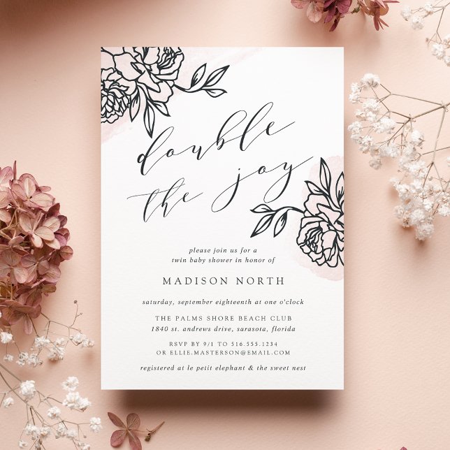 Secret Garden Twins Baby Shower Invitation (Creator Uploaded)