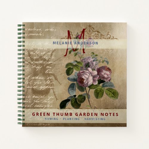 Secret Garden Vintage Roses Gardeners Journal