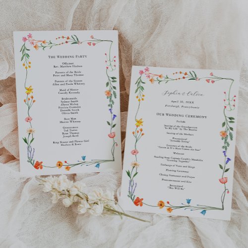 Secret Garden Wedding Ceremony Program