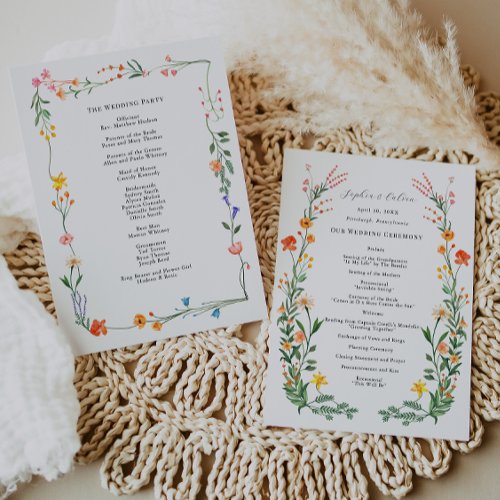 Secret Garden Wedding Ceremony Program