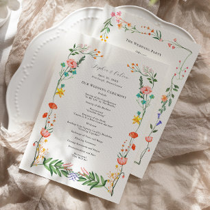 Secret Garden Wedding Ceremony Program