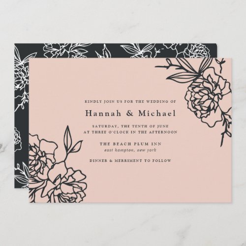 Secret Garden Wedding Invitation  Blush