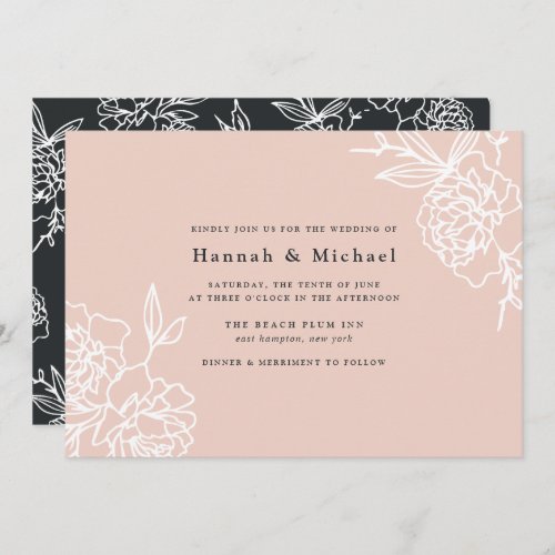 Secret Garden Wedding Invitation  Blush