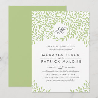 Secret Garden Wedding Invite - Green