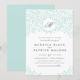 Secret Garden Wedding Invite - Mint