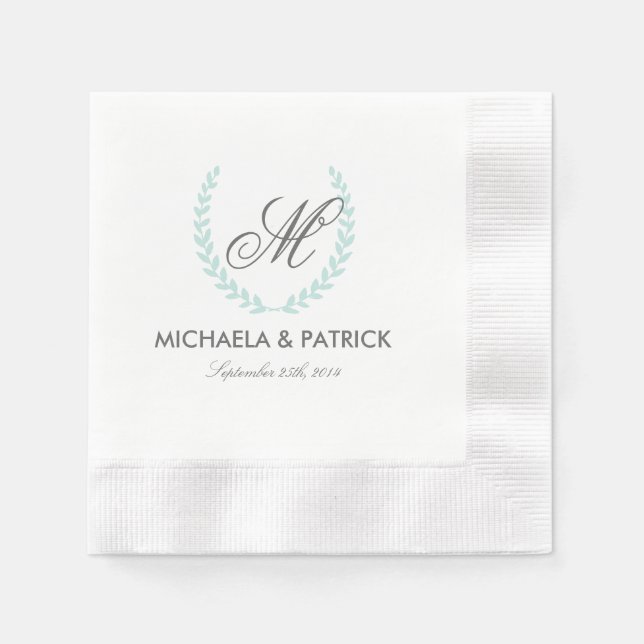 Secret Garden Wedding Monogram Paper Napkins (Front)