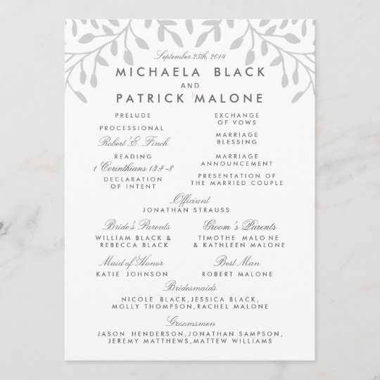 Secret Garden Wedding Program Zazzle Com