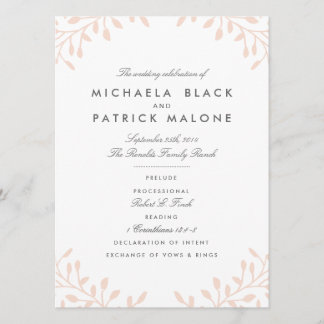 Secret Garden Wedding Programs - Blush