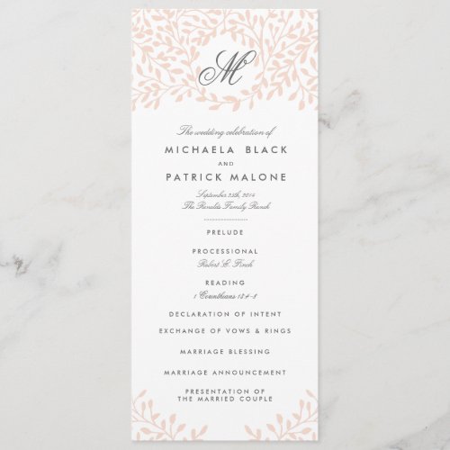 Secret Garden Wedding Programs _ Blush