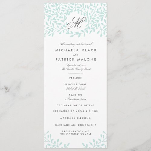 Secret Garden Wedding Programs _ Mint