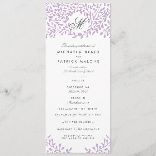 Secret Garden Wedding Programs _ Orchid