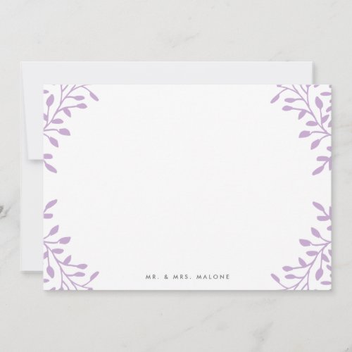 Secret Garden Wedding Stationery _ Orchid Purple Note Card