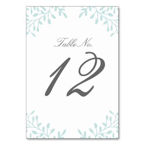 Secret Garden Wedding Table Number _ Mint