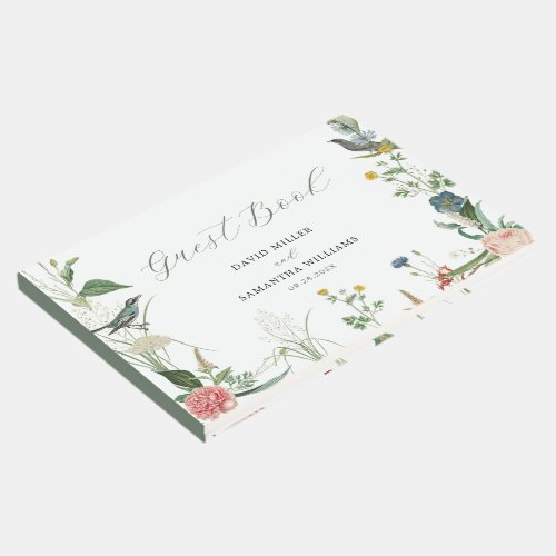 Secret Garden Wildflowers Frame Wedding Guest Book