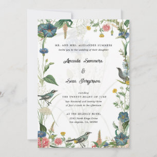 Secret Garden Wildflowers Wedding Invitation