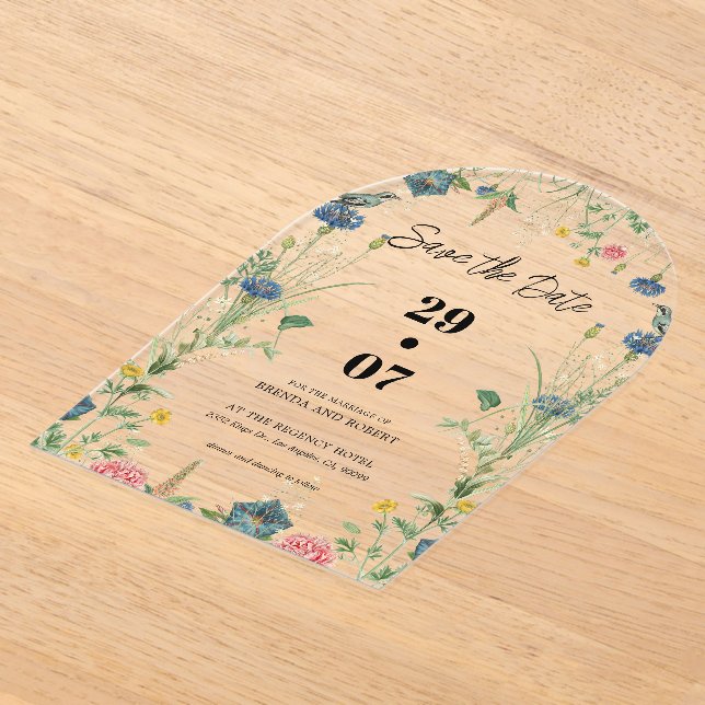 Secret Garden Wildflowers Wedding Save The Date (Laydown)
