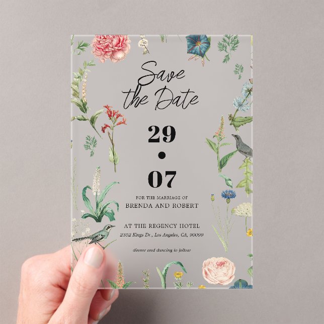 Secret Garden Wildflowers Wedding Save The Date (Insitu (Handheld))