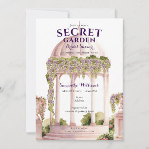 Secret Garden Wisteria Vintage Gazebo Bridal Showe Invitation