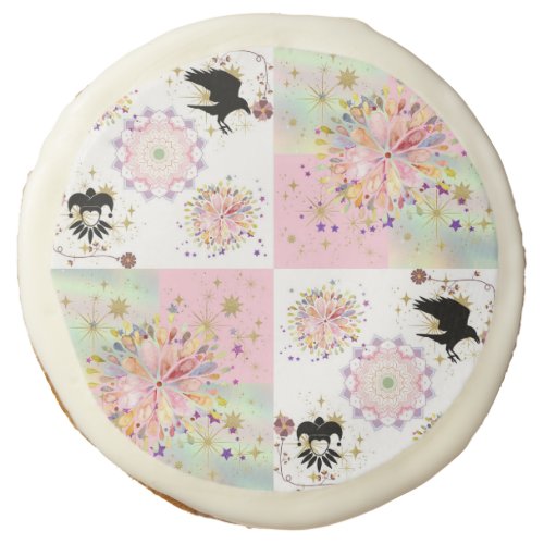 Secret Garden With Harlequin and Crow Sugar Cookie